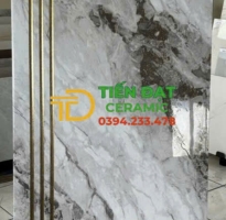 Gạch Cao Cấp TQ 47x120 Bậc Cầu Thang Trắng Vân Đen Nhũ Vàng