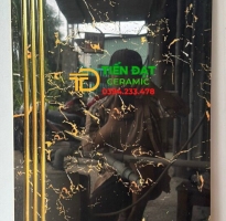 Gạch Cầu Thang 47x120 Nhũ Vàng Mẫu Mới Đen Vân 