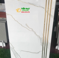 Gạch Cầu Thang Tam Cấp 47x120 Trắng Khắc Kim Mới Đẹp