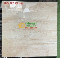 Gạch Đá 1200x1200 Vân Vàng Bóng Kim Cương Lát Biệt Thự