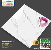 Gạch Đá Bóng Kiếng 120x120 Trắng Vân Khói Vi Tinh