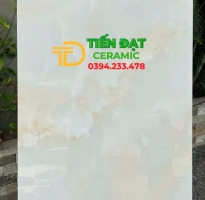 Gạch Đá Bóng Kiếng Vi Tinh 80x160 Vân Vàng Xanh Ngọc