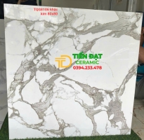 Gạch Đá Cao Cấp TQ 80x80 Lát Nền Trắng Vân Xám Nhũ Vàng