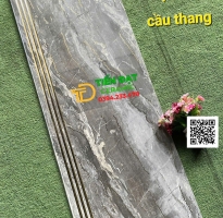 Gạch Đá Lót Cầu Thang 47x120 Vân Xám Đá Khắc Kim Cao Cấp