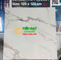 Gạch Đá Marble 120x120 Trắng Vân Xám Lát Biệt Thự