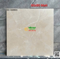 Gạch Đá Mờ Mỹ Đức 80x80 Trắng Vân Vàng Cao Cấp 
