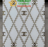 Gạch Ép Kính Cao Cấp 30x60 Khắc Kim Tuyến Nhũ vàng