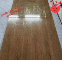 Gạch Giả Gỗ 80x80 Bóng Kiếng Nhũ Vàng