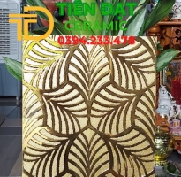 Gạch Khắc Kim TQ 30x60 Mầu Vàng Bóng Kính