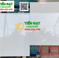 Gạch Khổ Lớn 120x120 Trắng Trơn Ốp Lát Siêu Bóng Mới Nhất