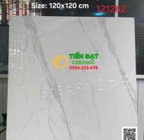 Gạch Khổ Lớn 120x120 Trắng Vân Vi Tinh Lát Phòng Khách