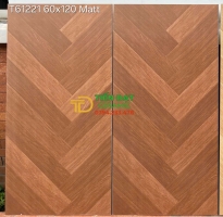 Gạch Khổ Lớn 60x120 Vân Gỗ Nâu Đậm Ốp Lát Phòng Khách