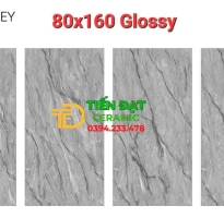 Gạch Khổ Lớn 80x160 Bóng Kiếng Vân Xám Kim Cương