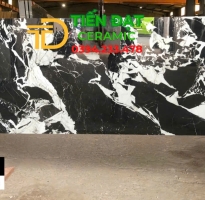 Gạch Khổ Lớn 80x240 Đen Vân Trắng Ốp Phòng Khách 