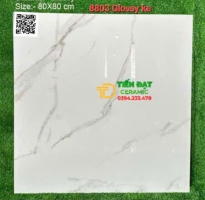 Gạch Khổ Lớn 80x80 Lát Phòng Khách Trắng Vân Xám 