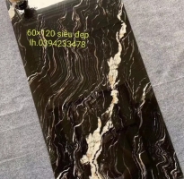 Gạch khổ lớn cao cấp 60x120 đen vân trắng