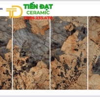 Gạch Khổ Lớn Ốp Mặt Tiền 120x180 Vân Vàng Xám Bóng Kiếng