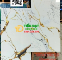 Gạch Khổ Lớn Ốp Tường 60x120 Trắng Nhũ Vàng Mẫu Mới