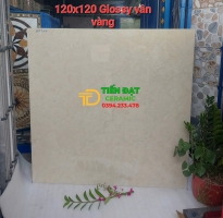Gạch Kim Cương 120x120 Lát Nền Phòng Khách Vân Vàng