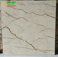 Gạch Lát Biệt Thự 100x100 Bóng Kiếng Vân Vàng Ánh Kim
