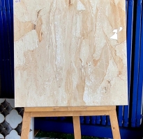 Gạch Lát Nền 60x60 Ấn Độ Vân Vàng Giả Đá Bóng Kính