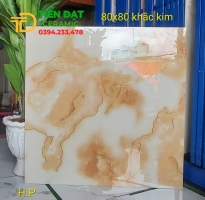 Gạch Lát Nền 80x80 Đá Bóng Kiếng Khắc Kim TQ