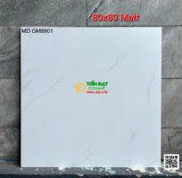 Gạch Lát Nền 80x80 Đá mờ Trắng Vân Mây Mẫu Mới 