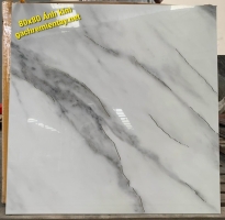 Gạch Lát Nền 80x80 Trắng Vân Nhũ Vàng