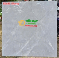 Gạch Lát Nền Bóng Kiếng 80x80 Trắng Vân Xám Đá