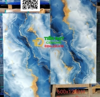 Gạch Lát Nền Cao Cấp 60x120 Trắng Xanh Vàng Mẫu Mới