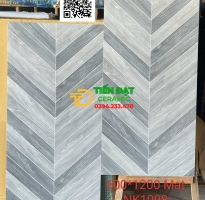 Gạch Lát Nền Giả Gỗ 60x120 Trắng Vân Xám Mờ Matt