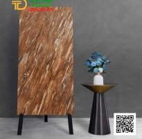 Gạch Ốp Lát Bóng Kiếng 80x160 Vân Đá Nâu Cao Cấp