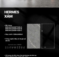 Gạch Lát Nền Khổ Lớn TQ 120x240 Đá Mờ Matt  Vân Xám HERMES