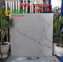 Gạch Lát Nền Phòng Khách 100x100 Trắng Vân Khói Ấn Độ