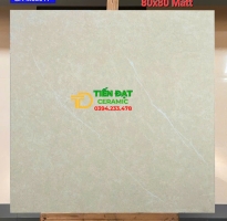 Gạch Lát Nền Phòng Khách 80x80 Đá Mờ Vân Vàng Giá Rẻ