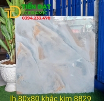 Gạch Lát Nền Phòng Khách 80x80 Nhũ Vàng Đẹp