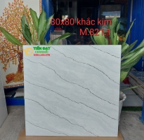 Gạch Lát Phòng Khách 80x80 Nhũ Vàng Bóng Kiếng