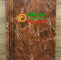 Gạch Lót Cầu Thang 47x120 Đỏ Vân Trắng Nhũ Vàng 