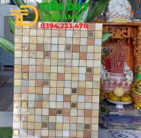 Gạch Mosaic 30x60 Trang Trí Ánh Kim Nhũ Bạc 