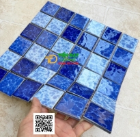 Gạch Mosaic Vỉ 30x30 Hồ Bơi Thác Nước Bể Cá Men Rạn Xanh 