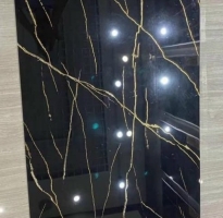 Gạch Nhập Khẩu 60x120 Đen Vân Nhũ Vàng 