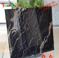 Gạch Ốp Lát 80x80 Nhũ Vàng Đen Vân Trắng