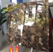 Gạch Nhũ Bạc 80x80 Vân Mầu Nâu 