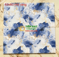 Gạch Nhũ Vàng 60x60 Ốp Lát Biệt thự Xanh Trắng Vàng