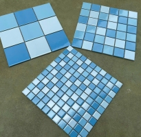 Gạch Ốp Lát Bể Bơi 30x30 Kính Mosaic Xanh Trắng Ô To