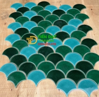 Gạch Ốp Lát Bể Bơi Thác Nước Vỉ 30x30 Vẩy Cá Xanh Giá Rẻ