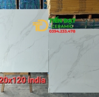 Gạch Ốp Lát Cao Cấp 120x120 Trắng Vân Mây Ấn Độ