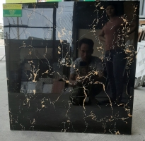 Gạch ốp lát cao cấp 60x60 đen vân cam giá rẻ