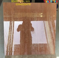 Gạch Ốp Lát Khắc Kim 80x80 Vân Vàng Giả Gỗ