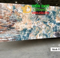 Gạch Ốp Lát Khổ Lớn 80x240 Vân Xanh Vàng Giả Đá 